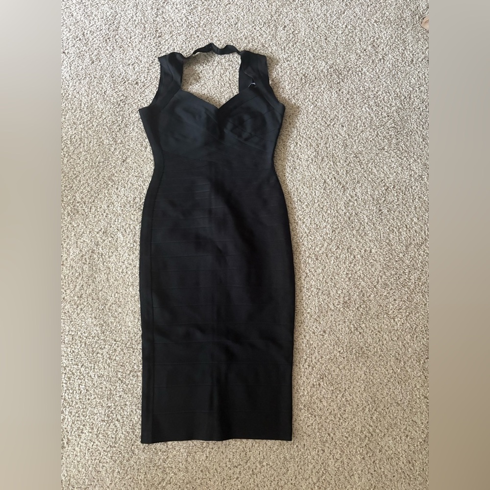 Herve Leger Black Midi Dress - Picture 6 of 14